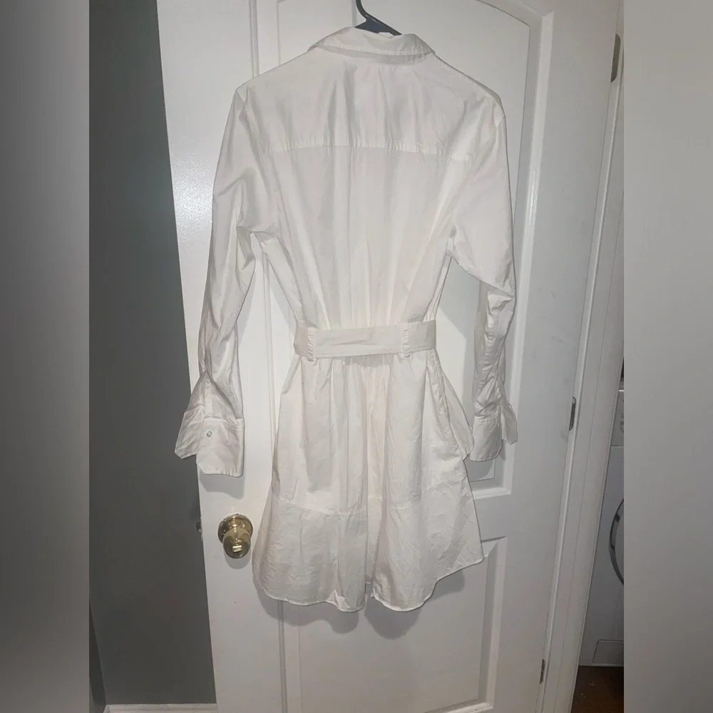 New! A.L.C. Jacey Cotton Poplin Belted Asymmetric Shirt Dress 🤍 size 10 - Picture 8 of 12